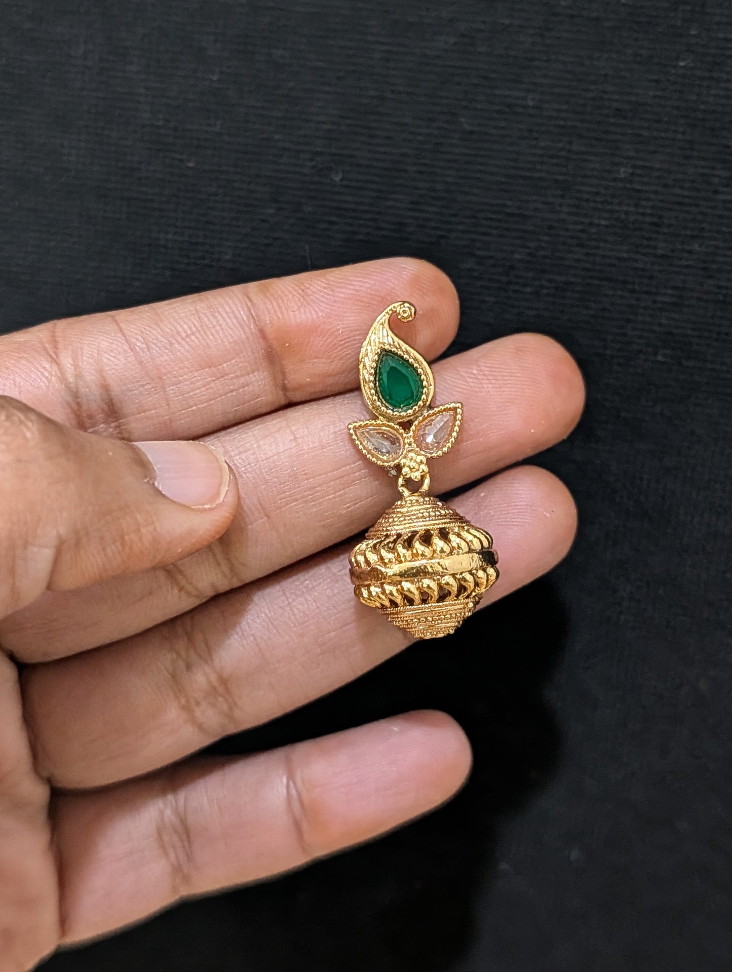 Leaf Ball Polki Earrings