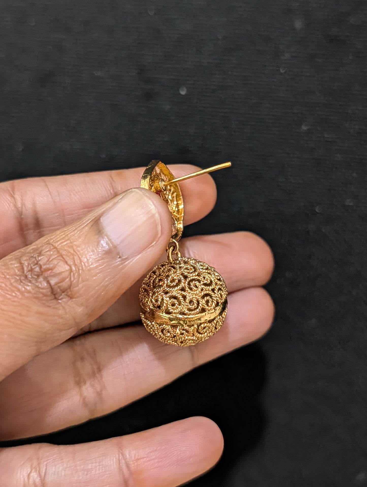 Teardrop Ball Polki Earrings