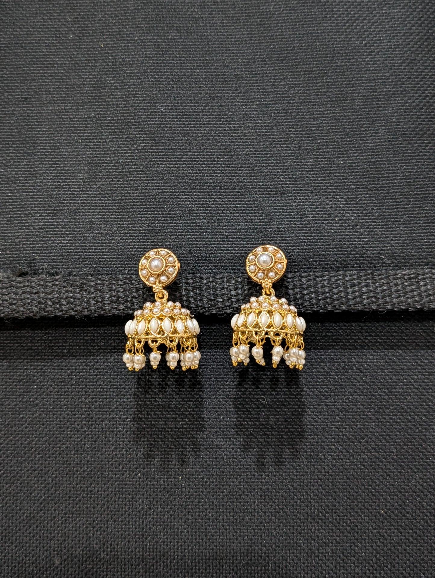 Gold plated Pearl Jhumka Earrings