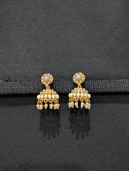Gold plated Pearl Jhumka Earrings