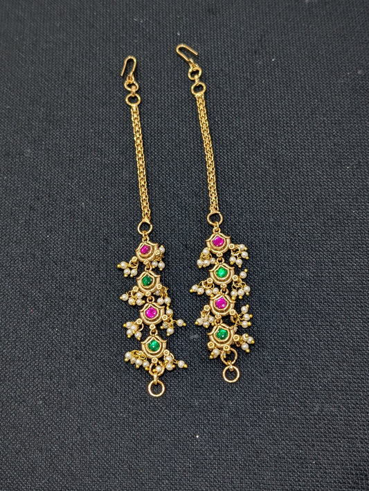Jadau Kundan Earrings chain / Maatal / Kaan Chain