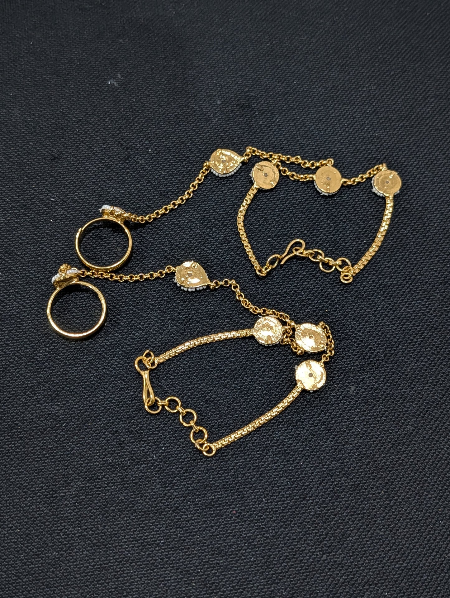 Jadau Kundan Haath Phool / Bracelet Ring Combo / Ring Chain Bracelet