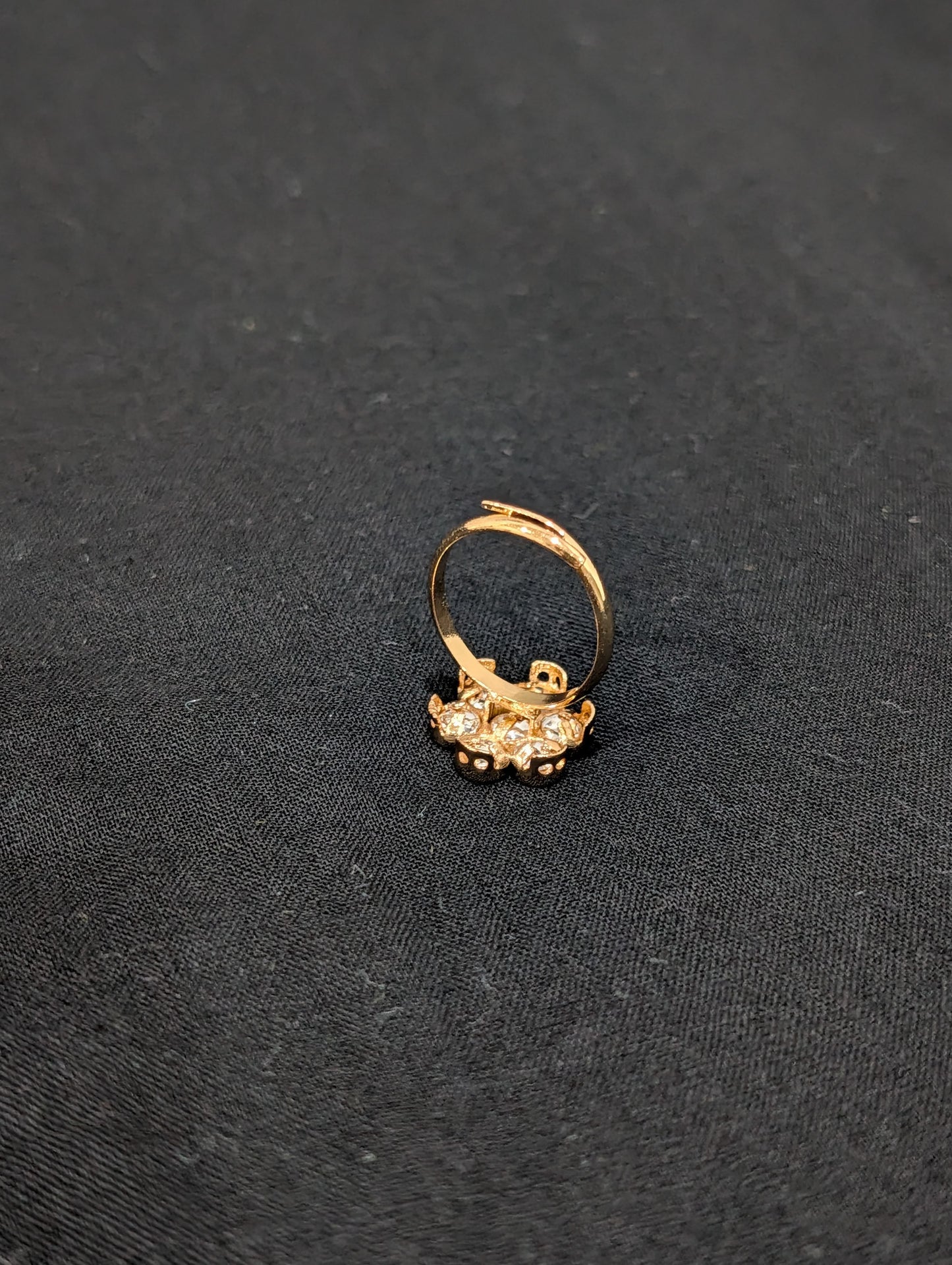 Flower Kundan Light Rose gold adjustable Finger rings