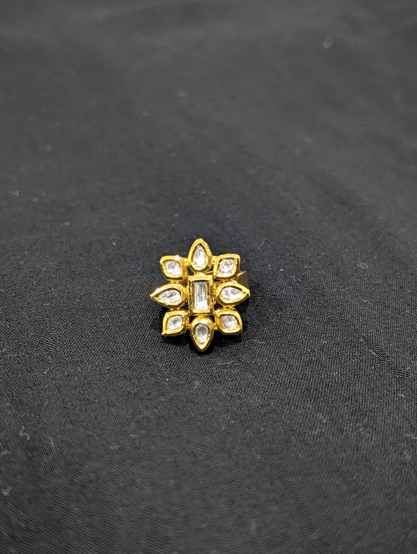 Flower Kundan stone adjustable Finger rings
