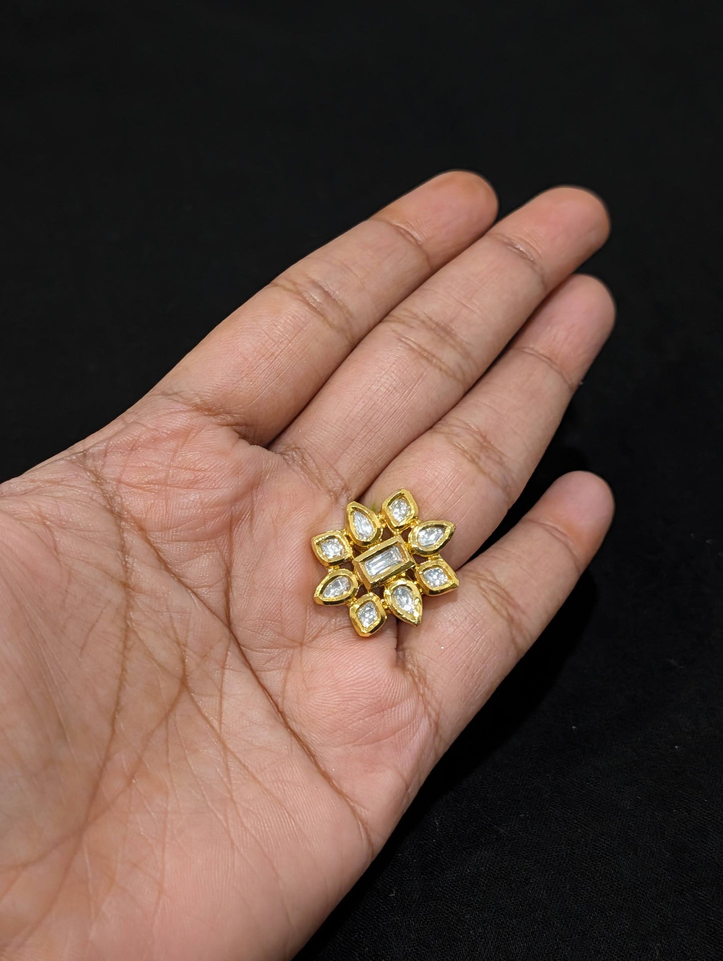 Flower Kundan stone adjustable Finger rings