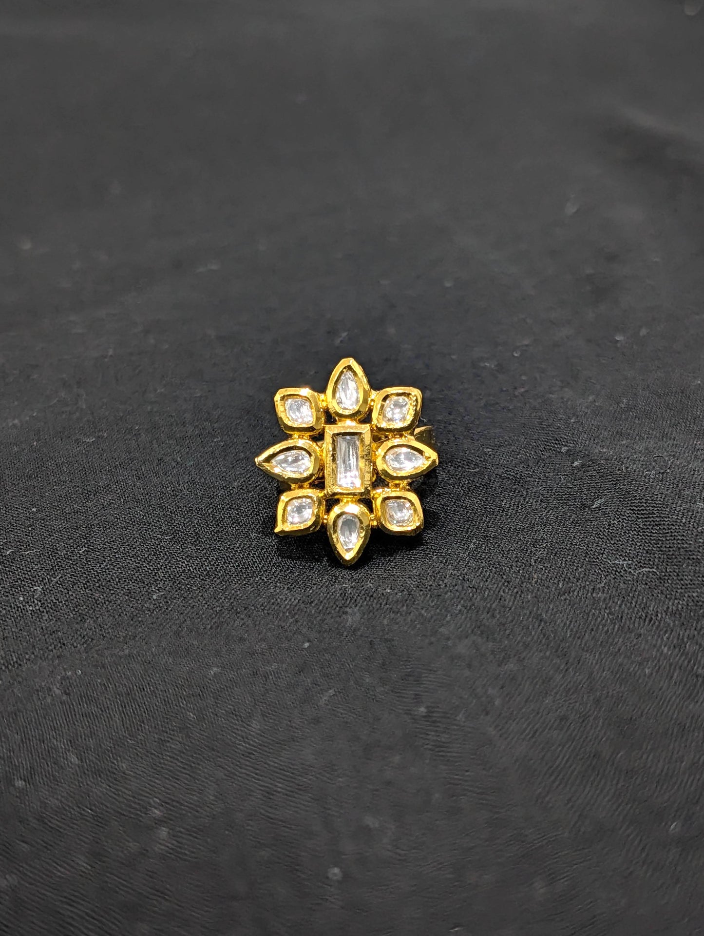 Flower Kundan stone adjustable Finger rings