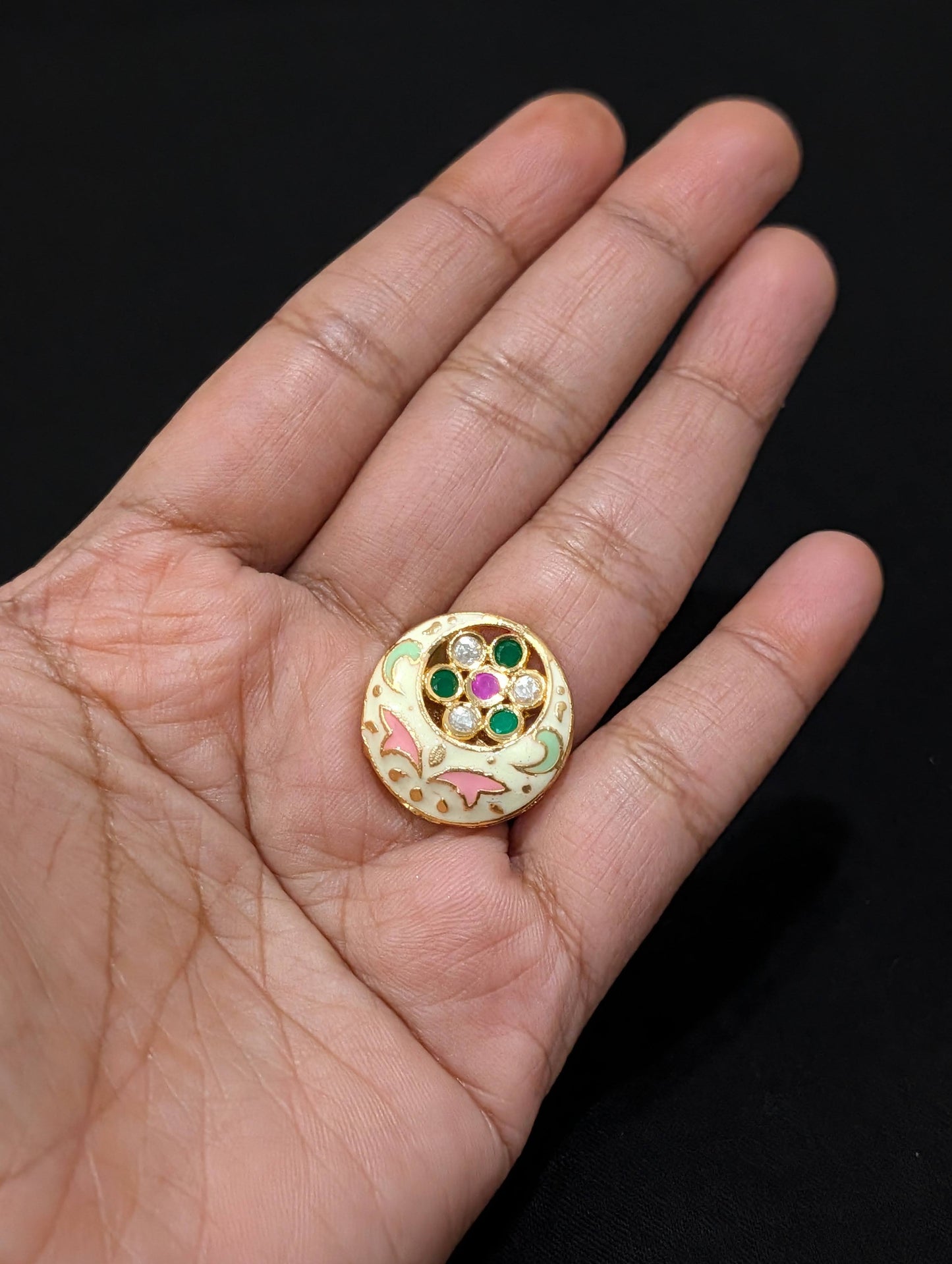 Enamel Kundan stone adjustable Finger rings