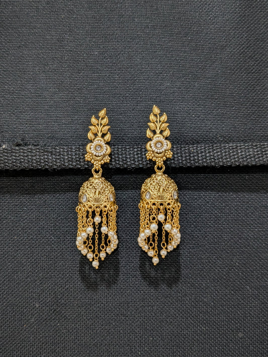 Tassel style Kundan Designer Jhumka Earrings