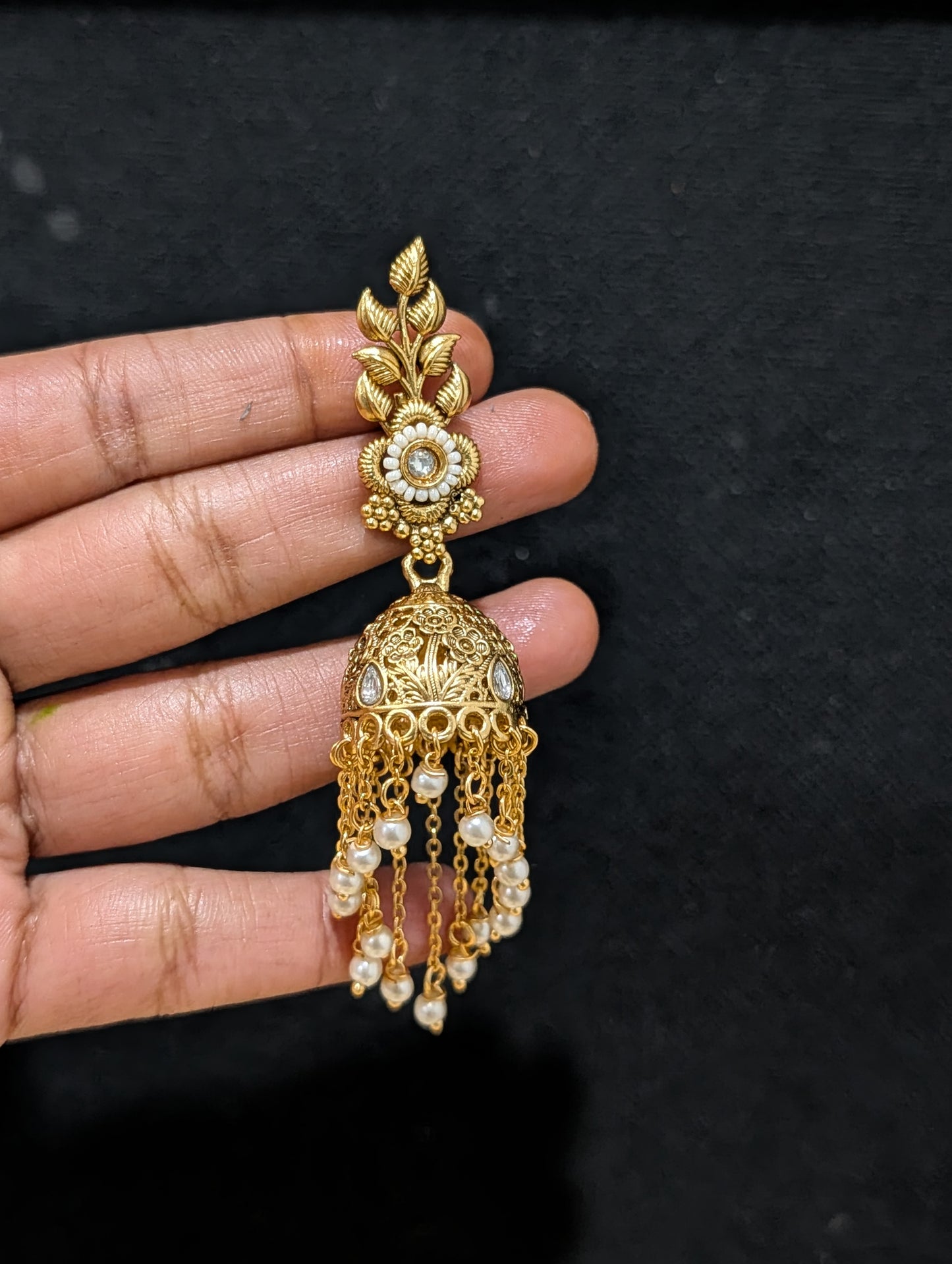 Tassel style Kundan Designer Jhumka Earrings