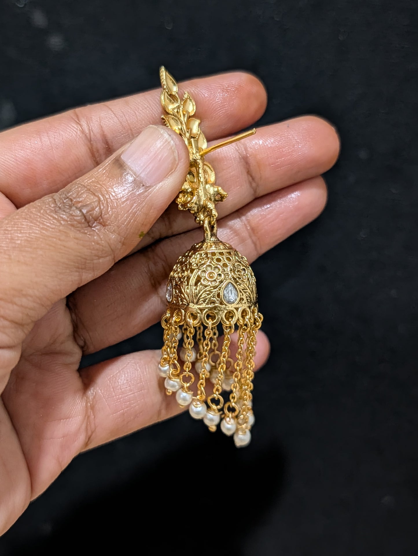 Tassel style Kundan Designer Jhumka Earrings