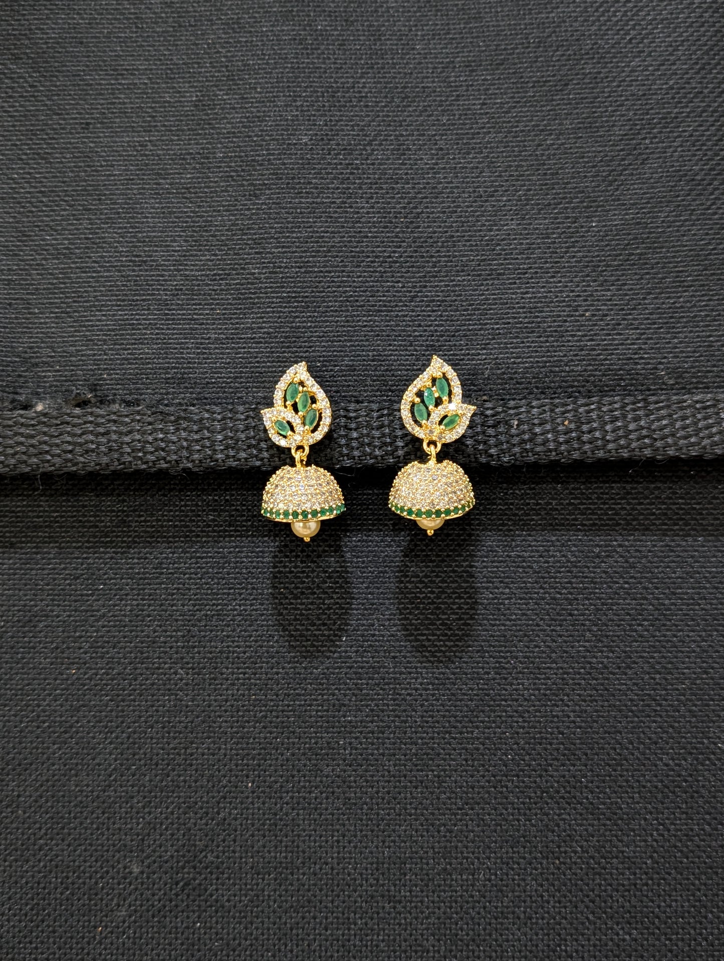 Small CZ Jhumka Earrings - D9