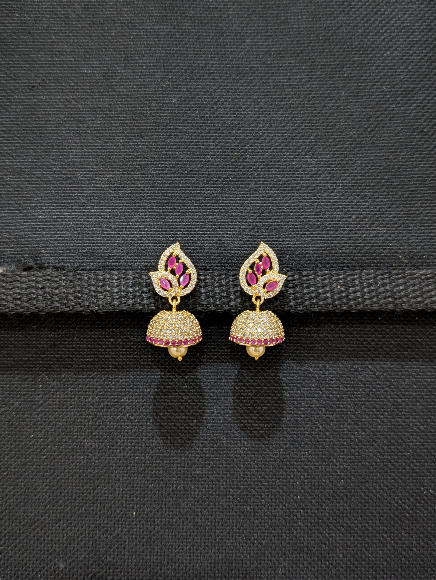 Small CZ Jhumka Earrings - D9