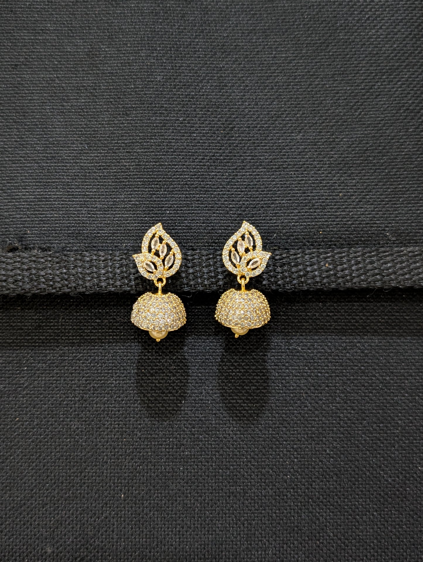 Small CZ Jhumka Earrings - D9