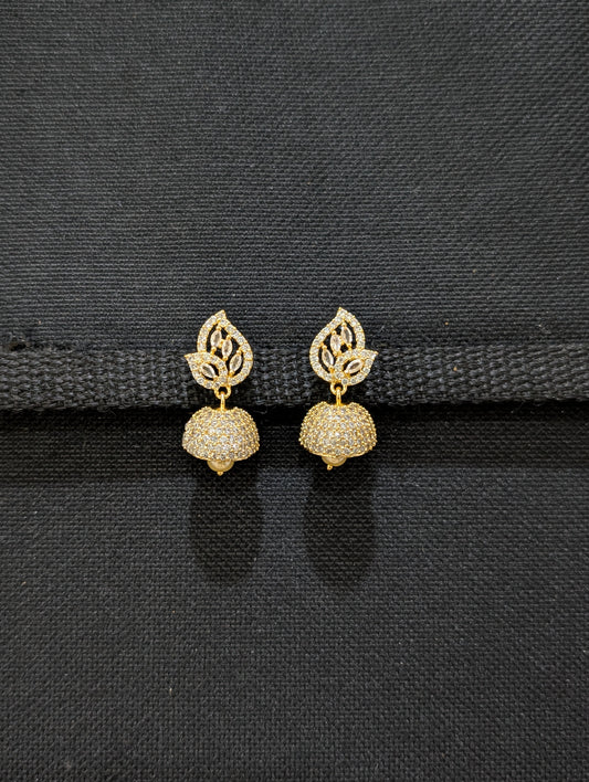 Small CZ Jhumka Earrings - D9