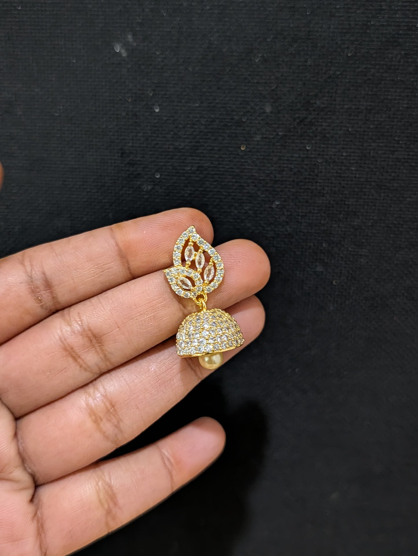 Small CZ Jhumka Earrings - D9