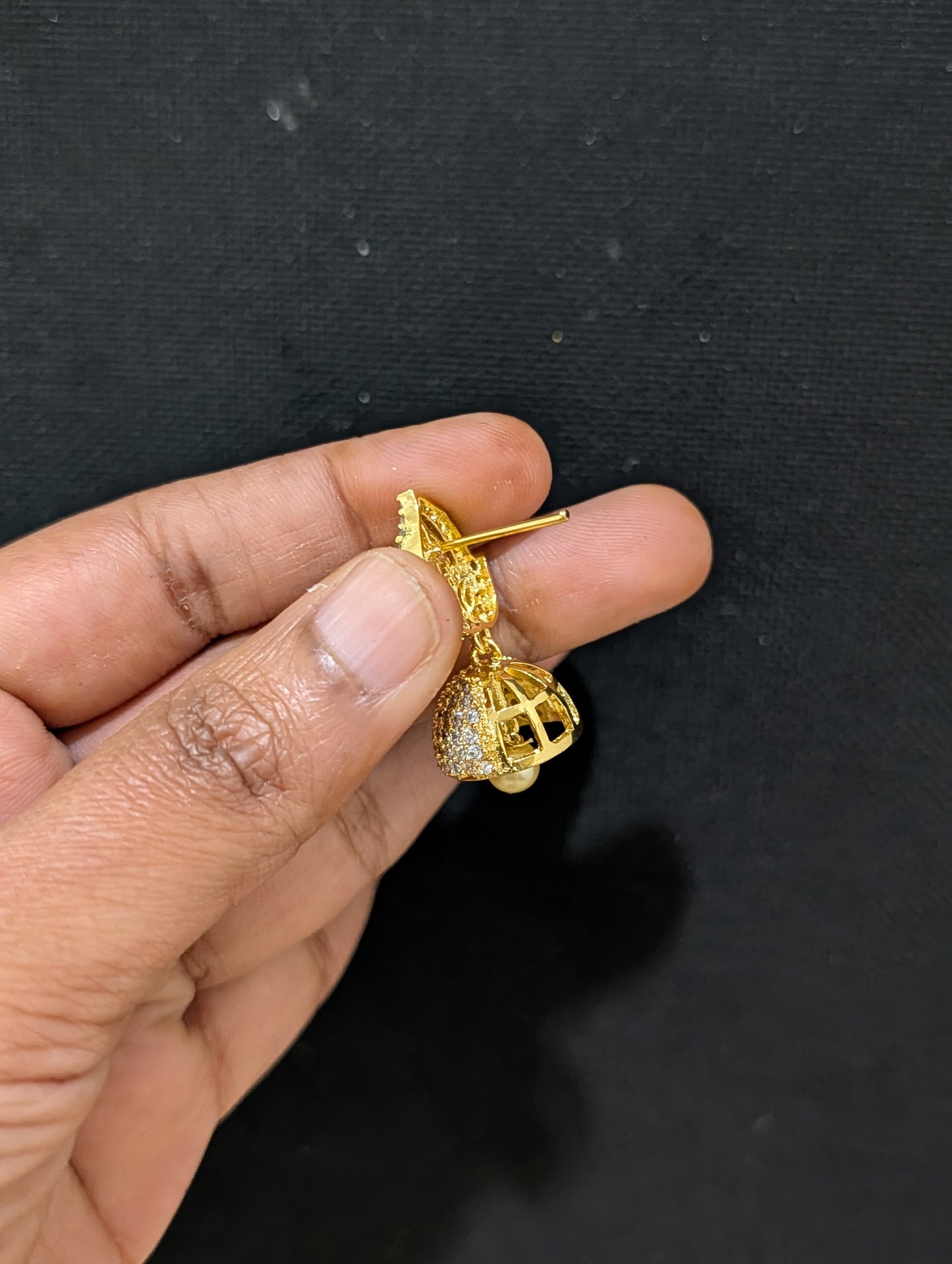 Small CZ Jhumka Earrings - D9