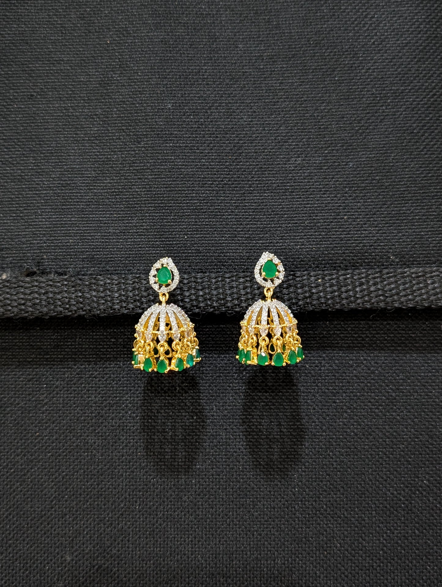Mango Stud Shiny CZ Jhumka Earrings