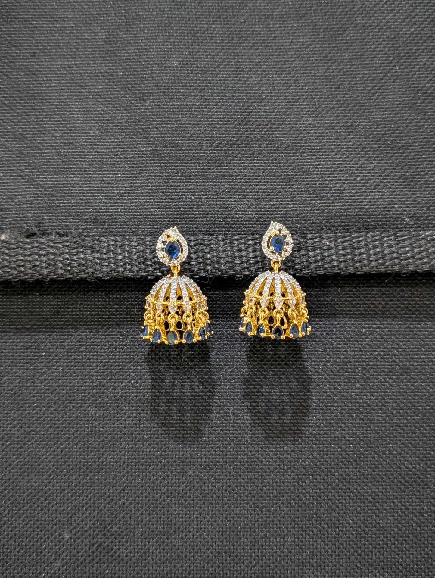 Mango Stud Shiny CZ Jhumka Earrings