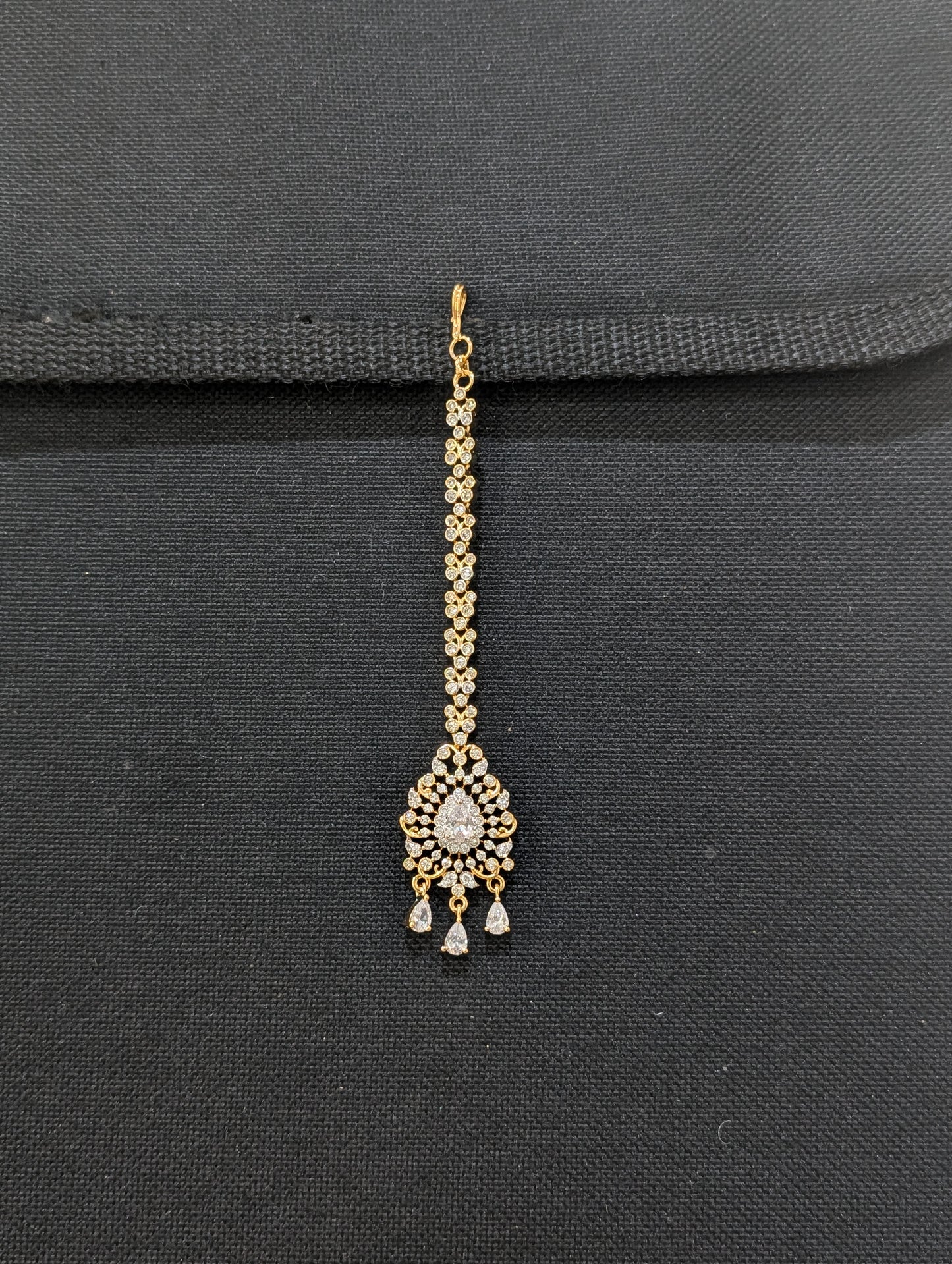 One gram gold plated Teardrop Chandbali Maang Tikka