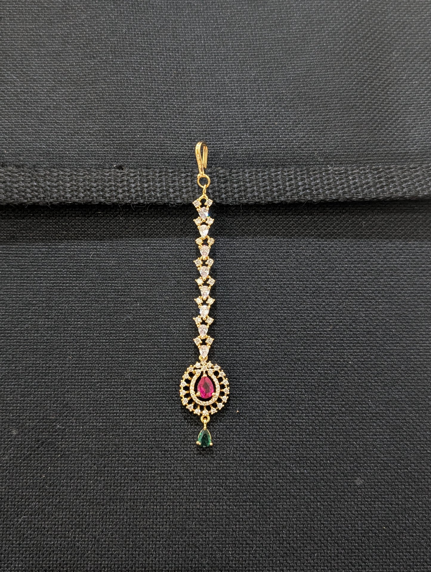 One gram gold Teardrop CZ Tikka
