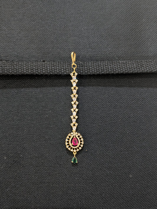 One gram gold Teardrop CZ Tikka