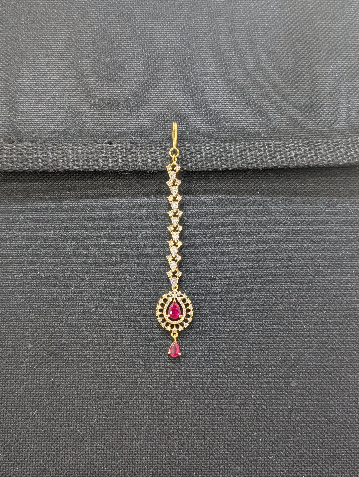 One gram gold Teardrop CZ Tikka