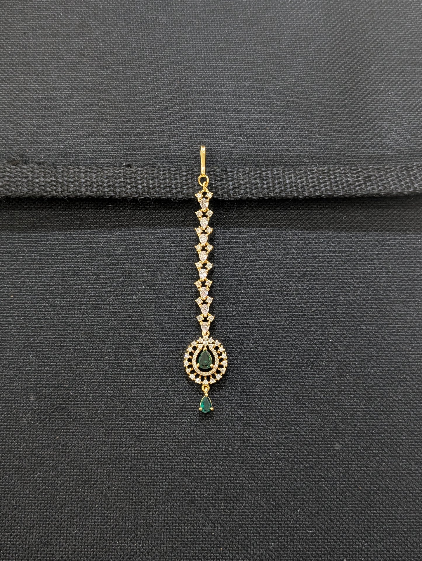 One gram gold Teardrop CZ Tikka