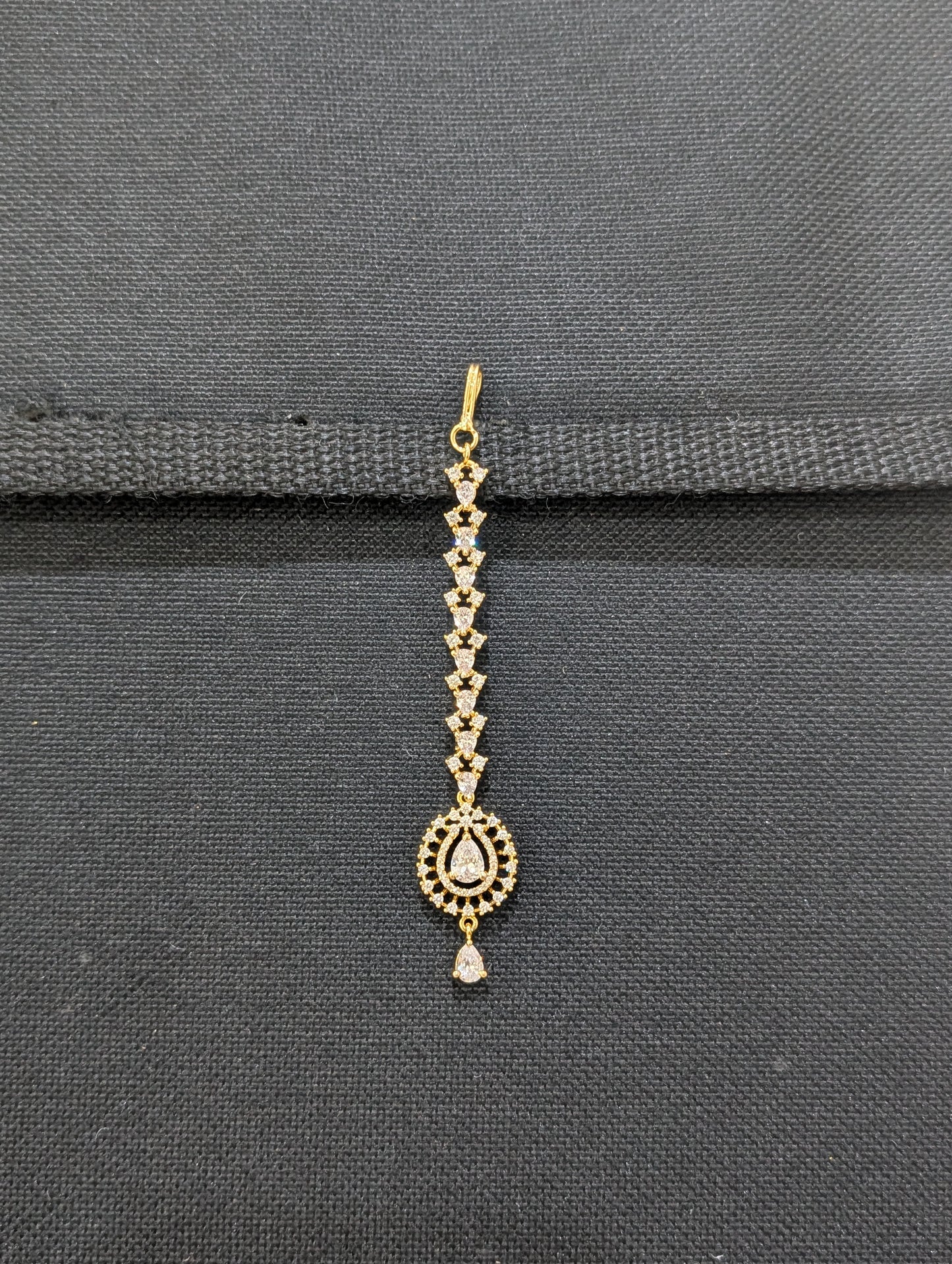 One gram gold Teardrop CZ Tikka