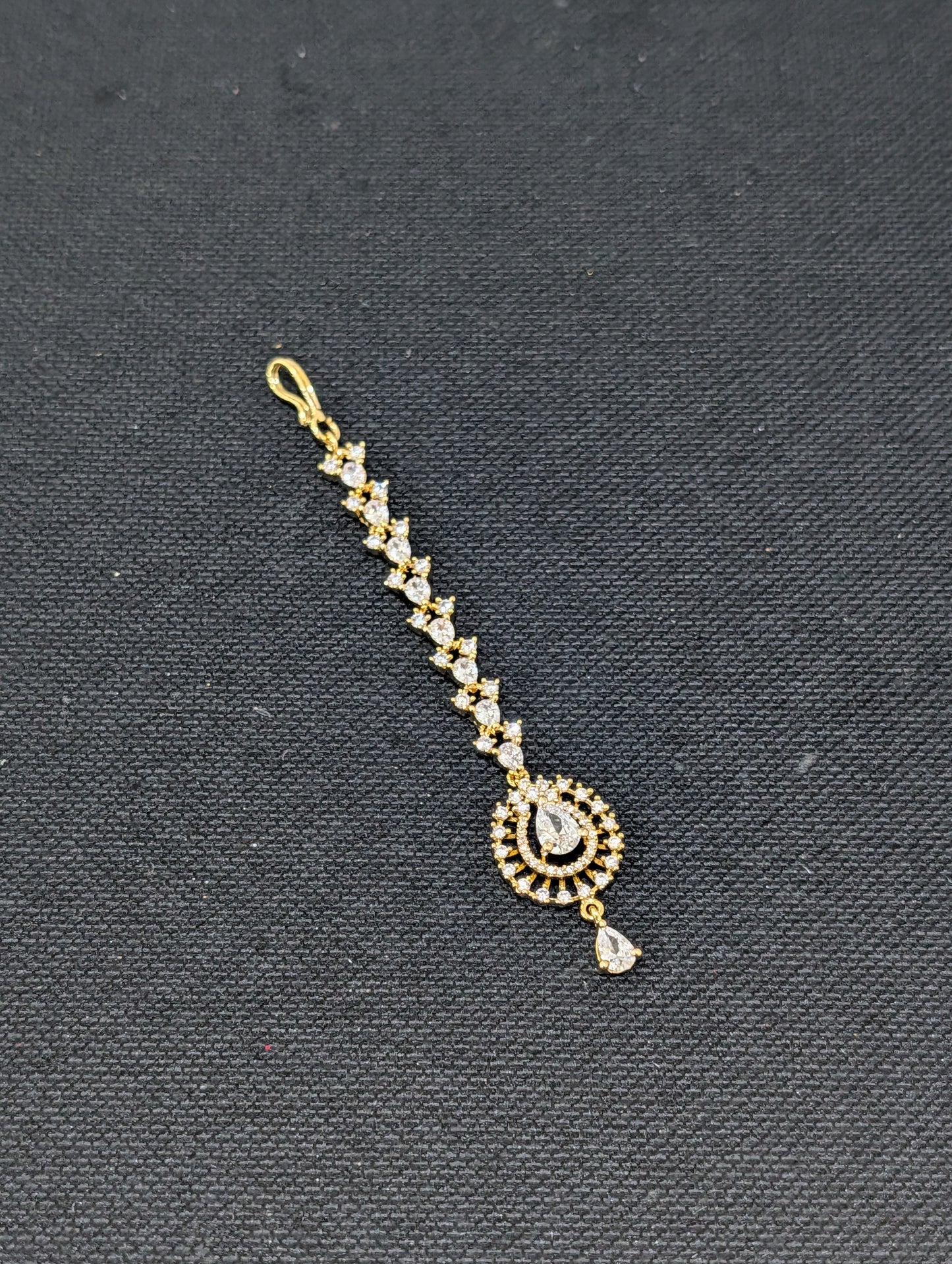 One gram gold Teardrop CZ Tikka