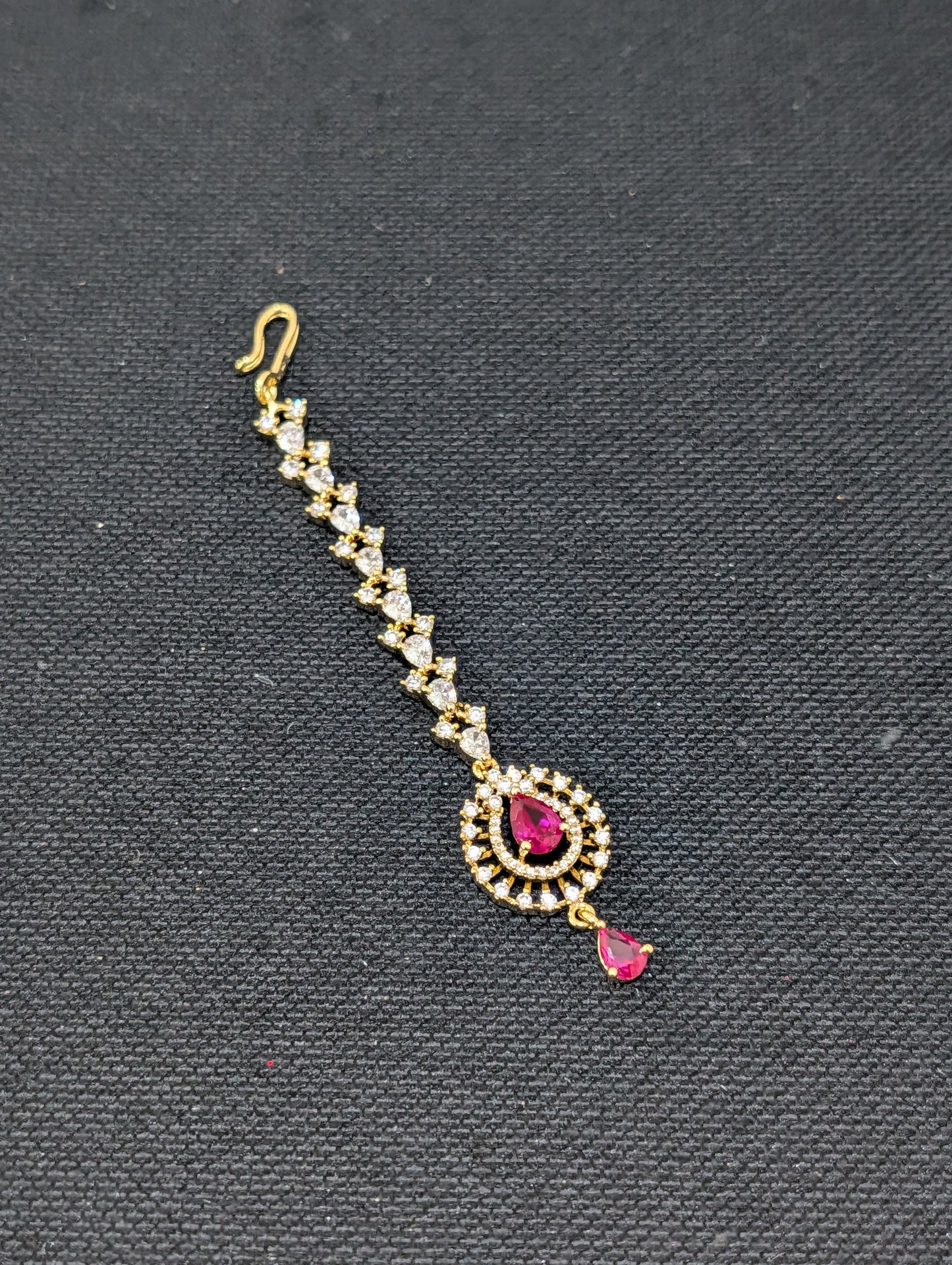 One gram gold Teardrop CZ Tikka