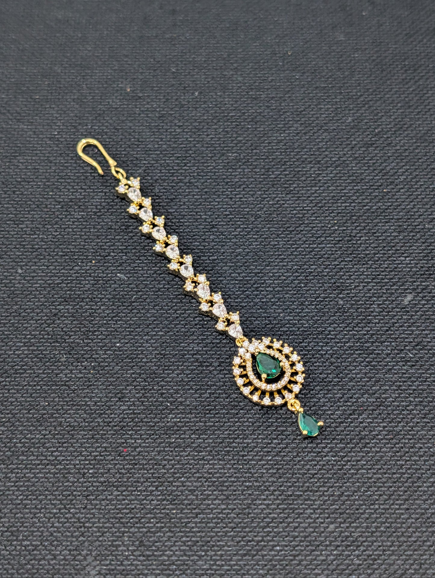 One gram gold Teardrop CZ Tikka
