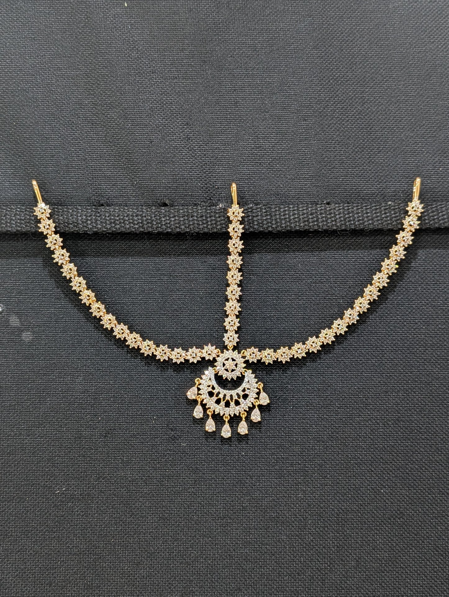 Dual line ball chain Gold plated Polki Anklets