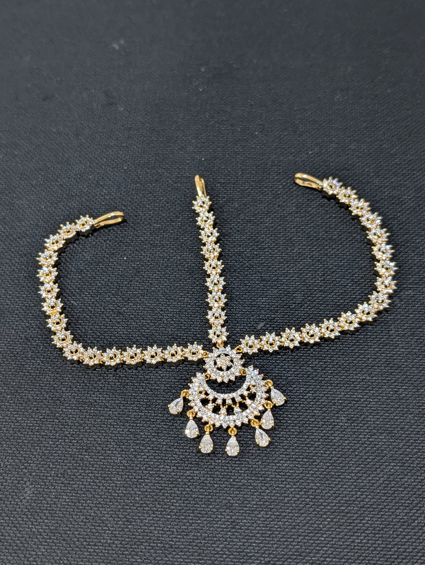 Dual line ball chain Gold plated Polki Anklets