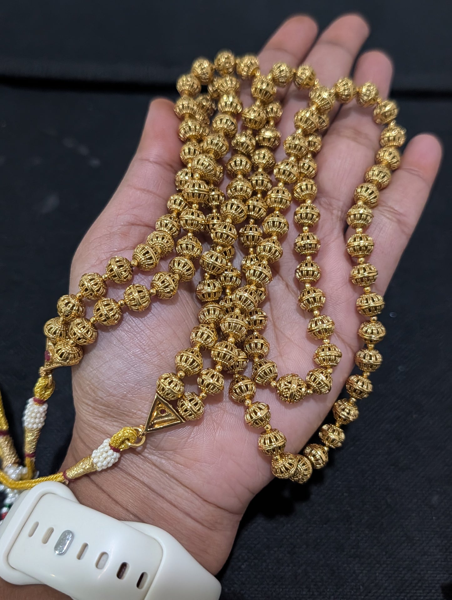 Dual stranded Ball bead Chain and Earrings set