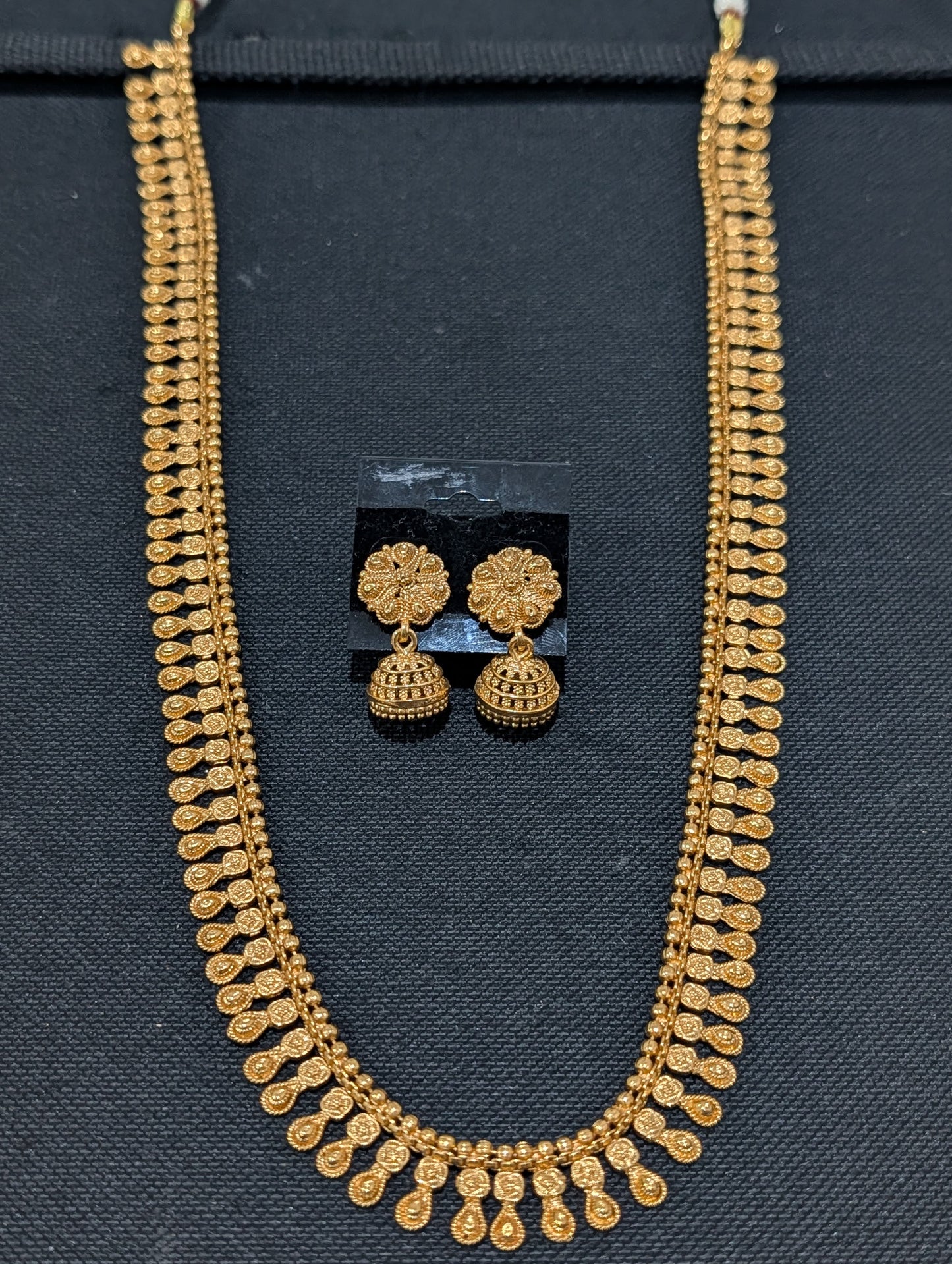 Teardrop charm Long Haram Gold plated Necklace set