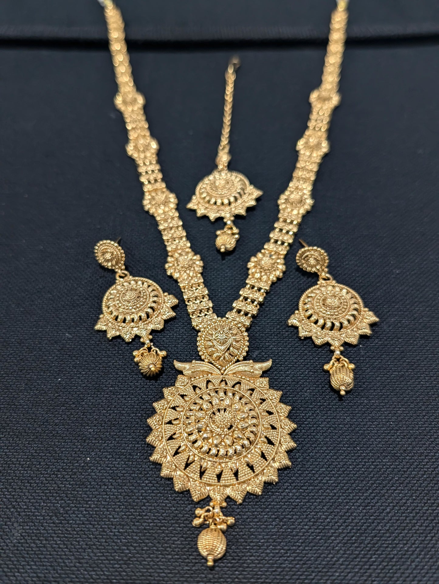 Light Gold plated Long Haram Necklace combo set