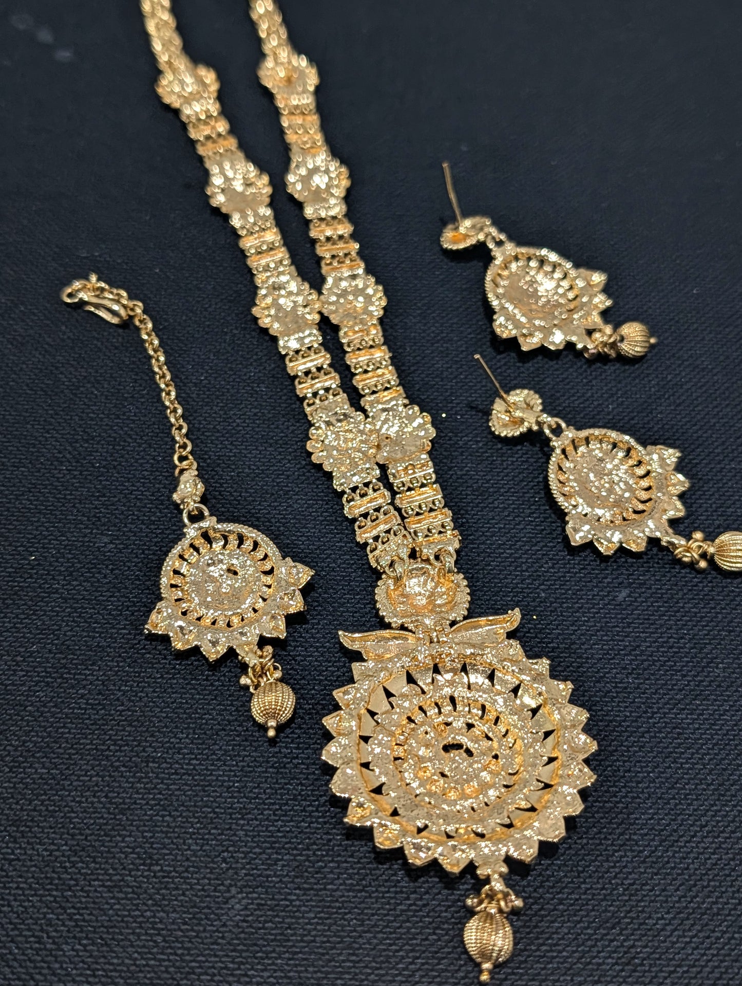 Light Gold plated Long Haram Necklace combo set