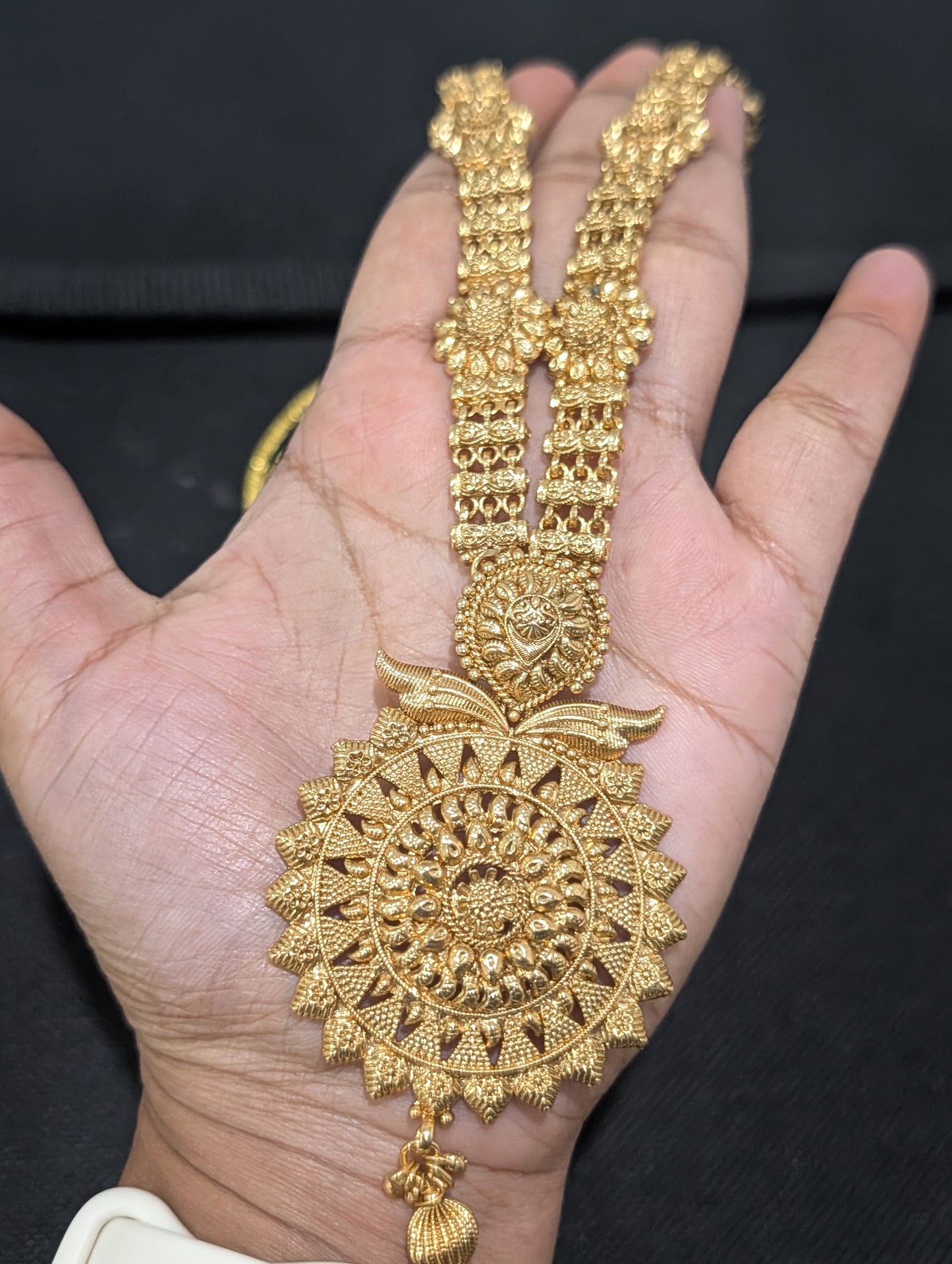 Light Gold plated Long Haram Necklace combo set