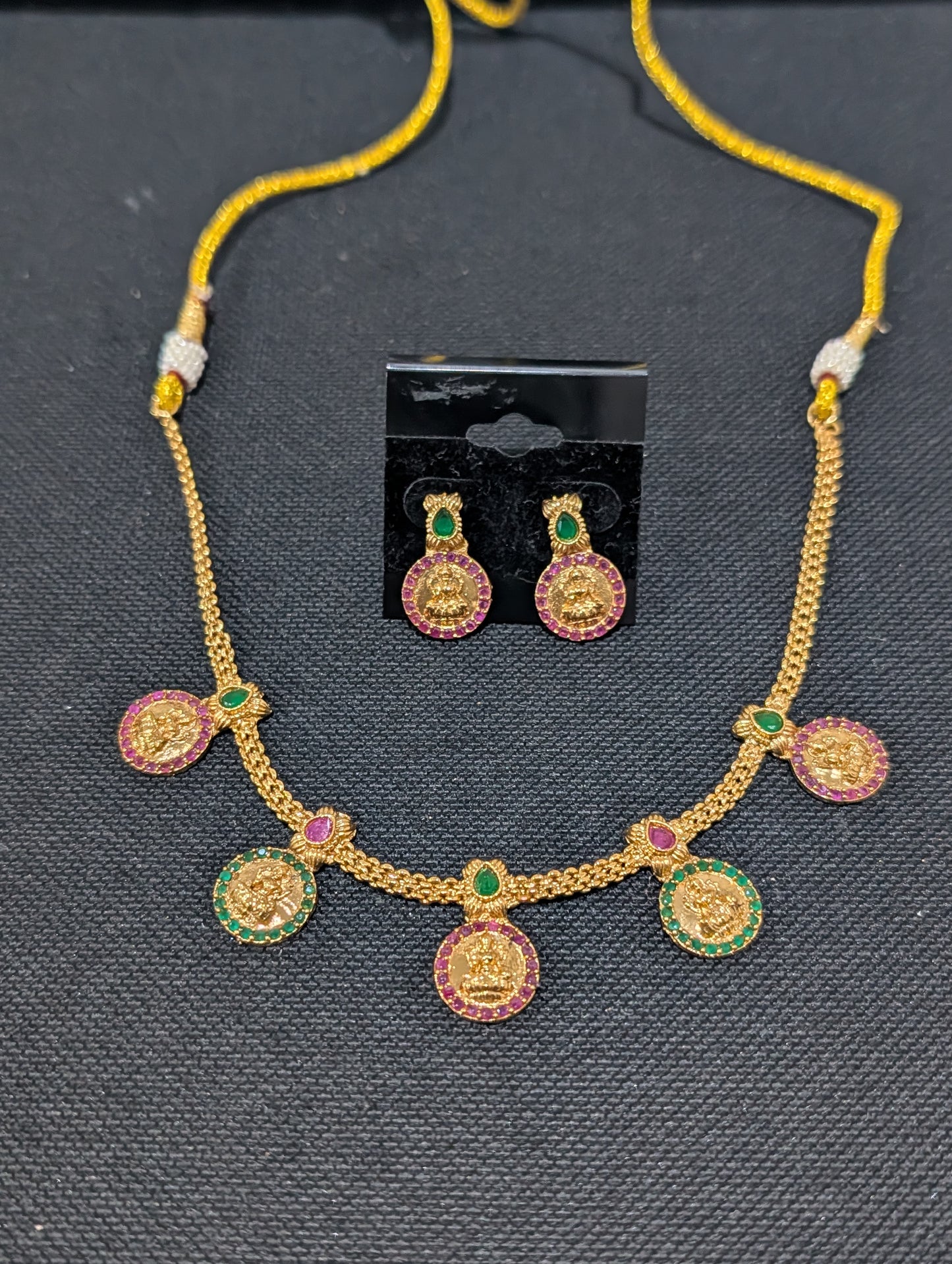 Goddess Lakshmi CZ Choker Necklace set