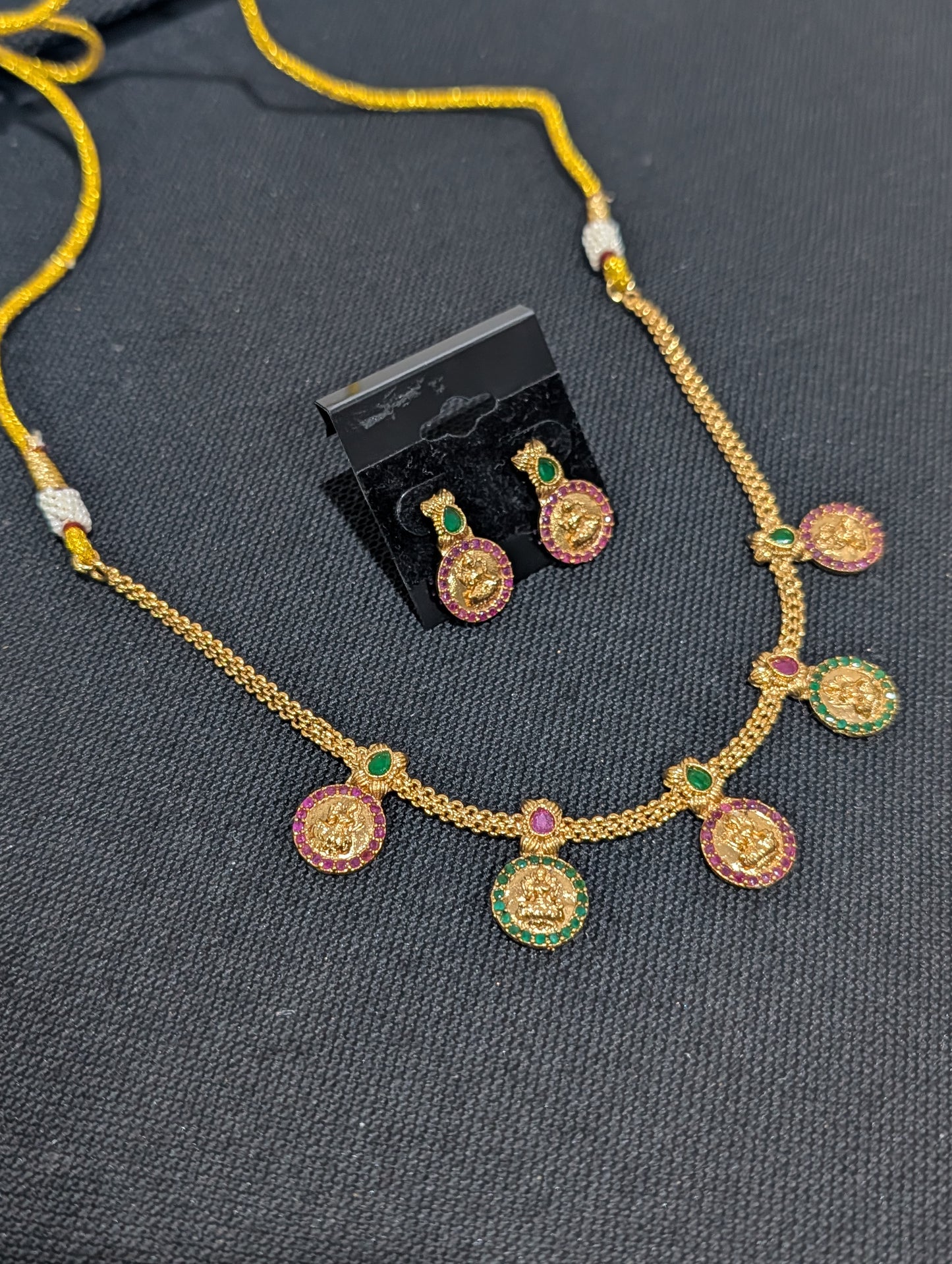 Goddess Lakshmi CZ Choker Necklace set