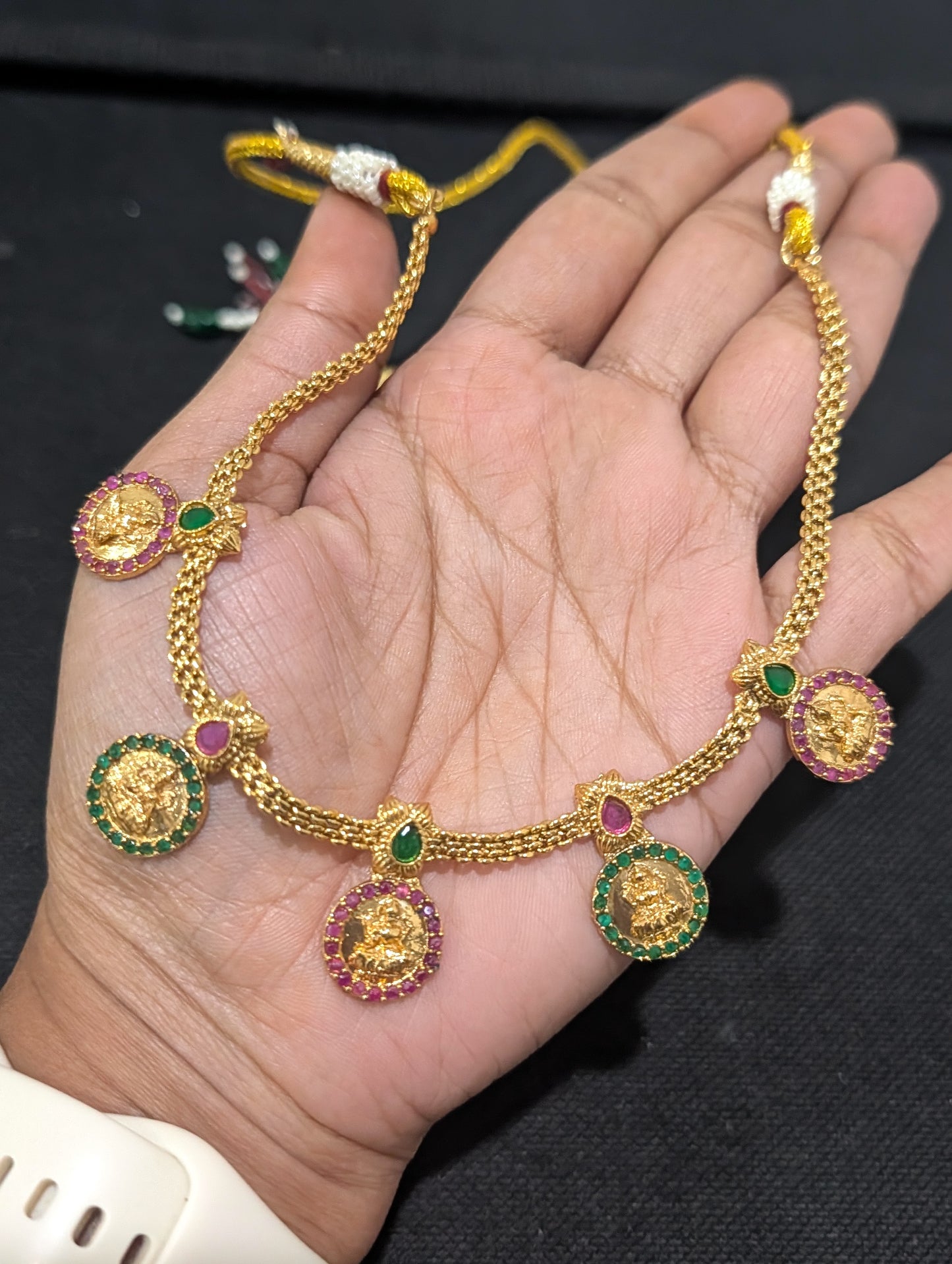 Goddess Lakshmi CZ Choker Necklace set