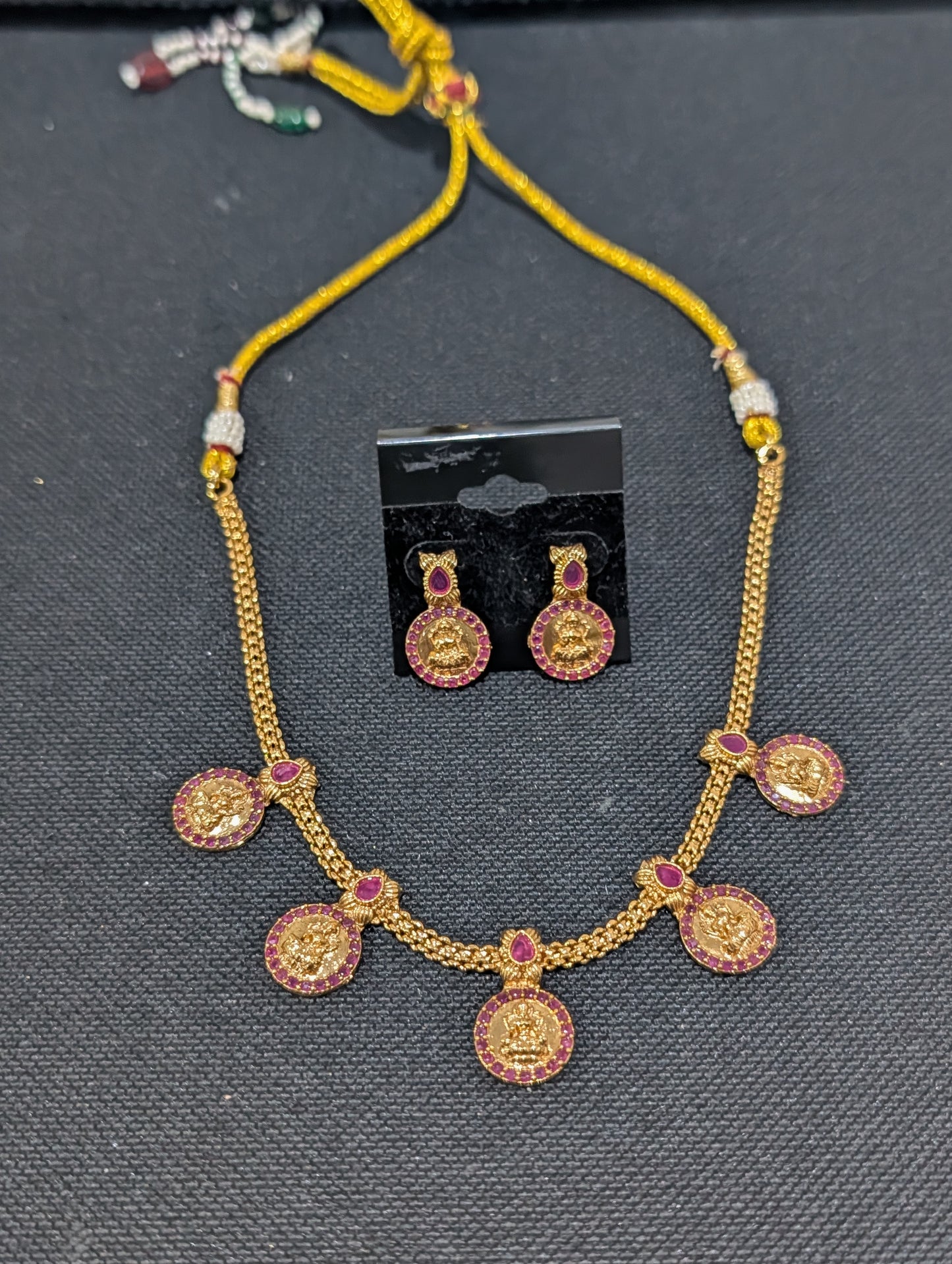 Goddess Lakshmi CZ Choker Necklace set