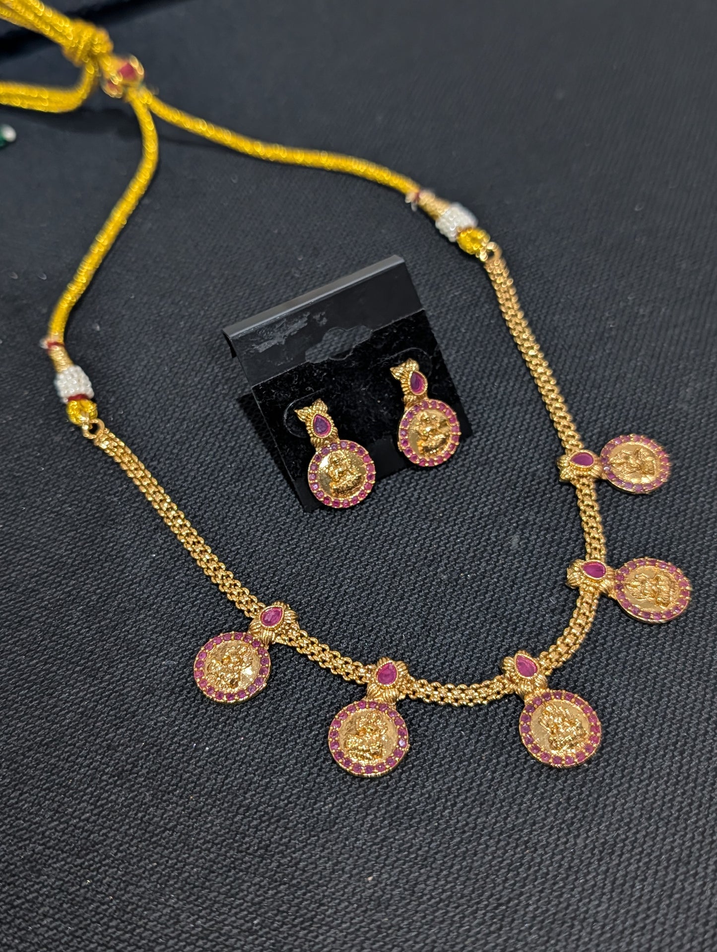 Goddess Lakshmi CZ Choker Necklace set