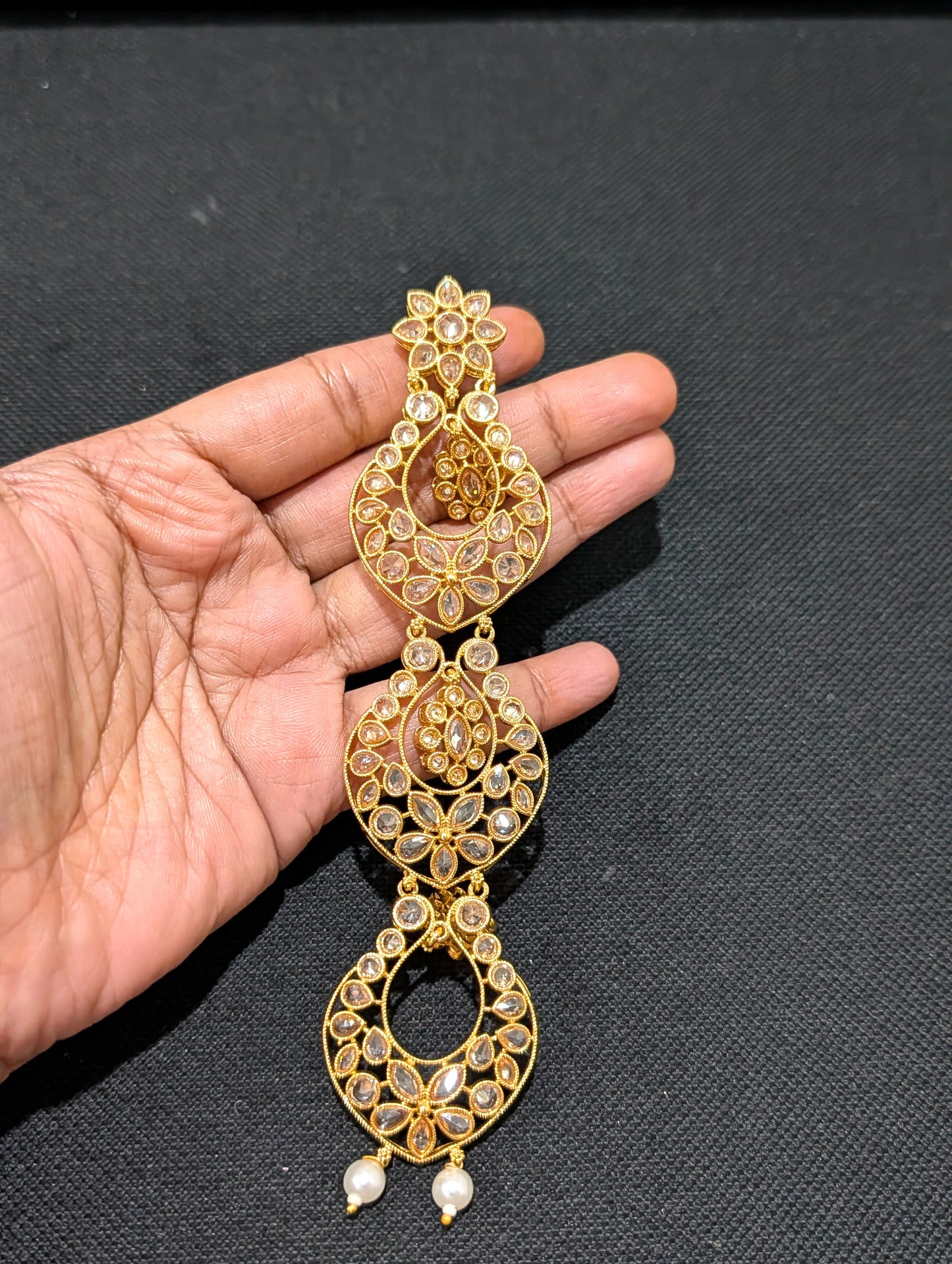 Polki stone Hair Accessory for plaits - D1