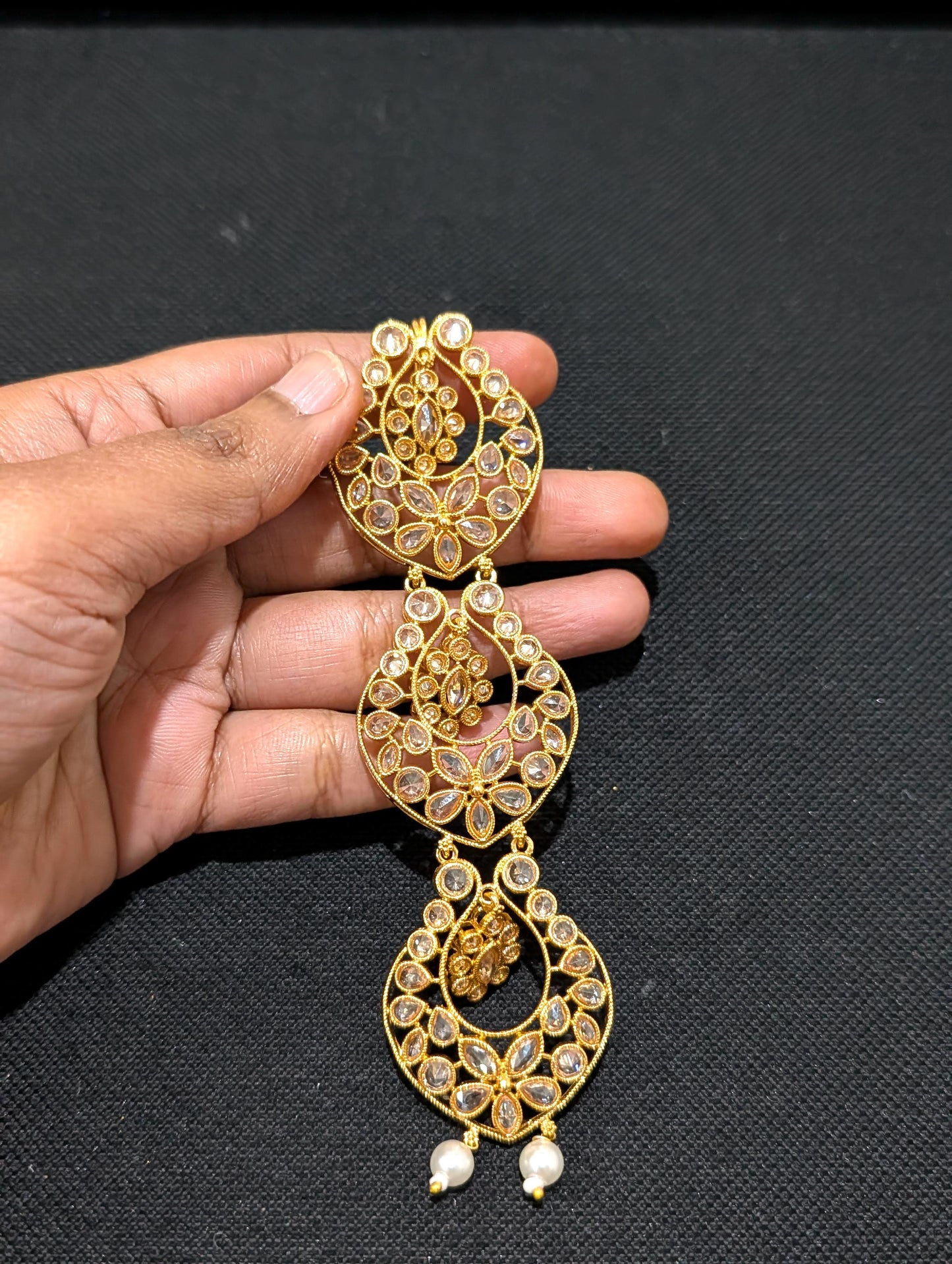 Polki stone Hair Accessory for plaits - D2