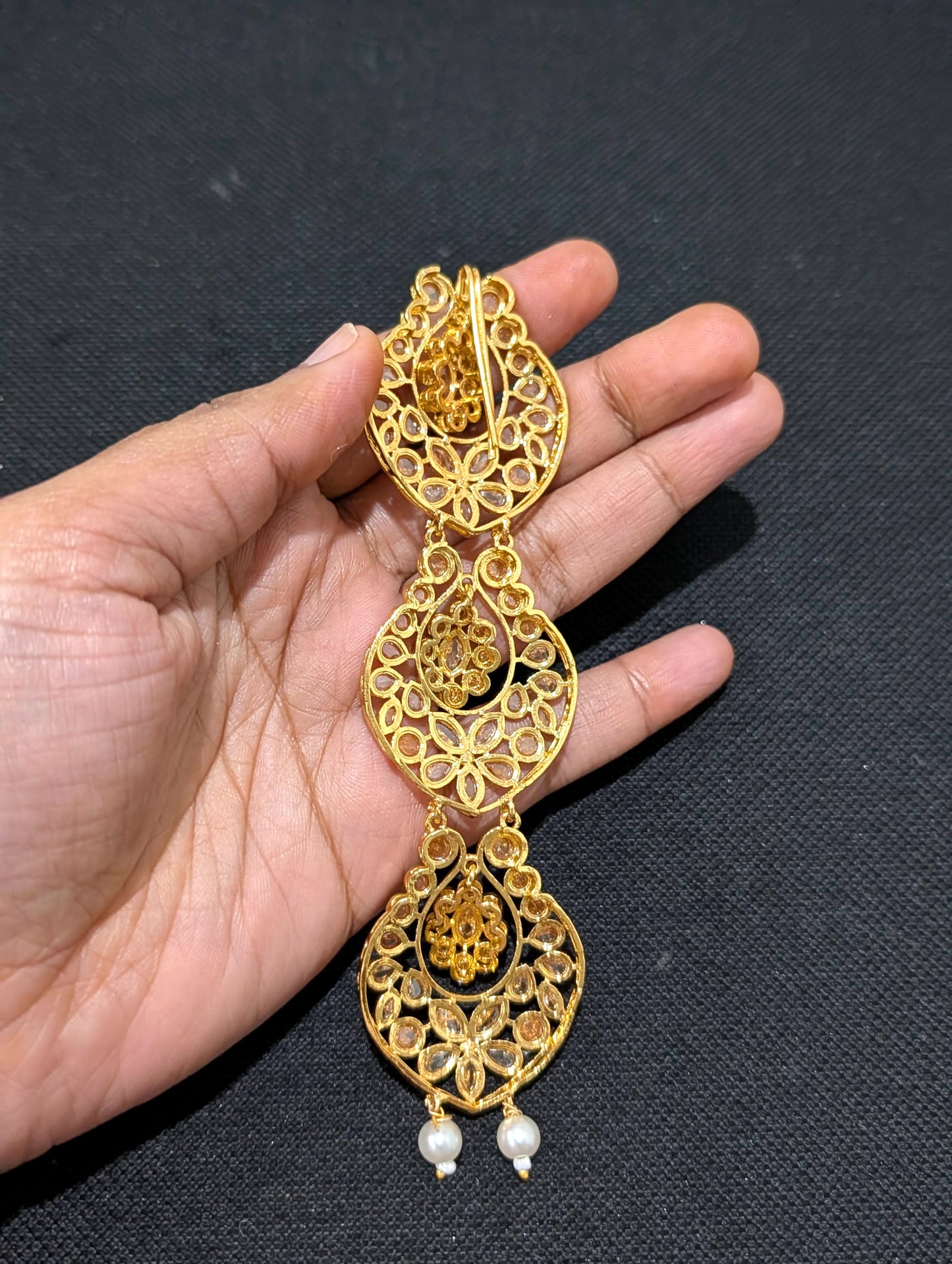 Polki stone Hair Accessory for plaits - D2