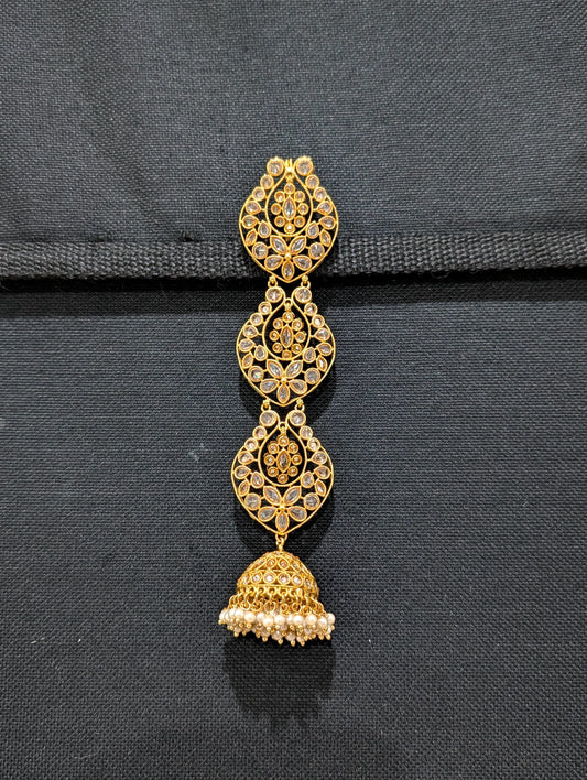 Jhumka dangle Polki stone Hair Accessory for plaits
