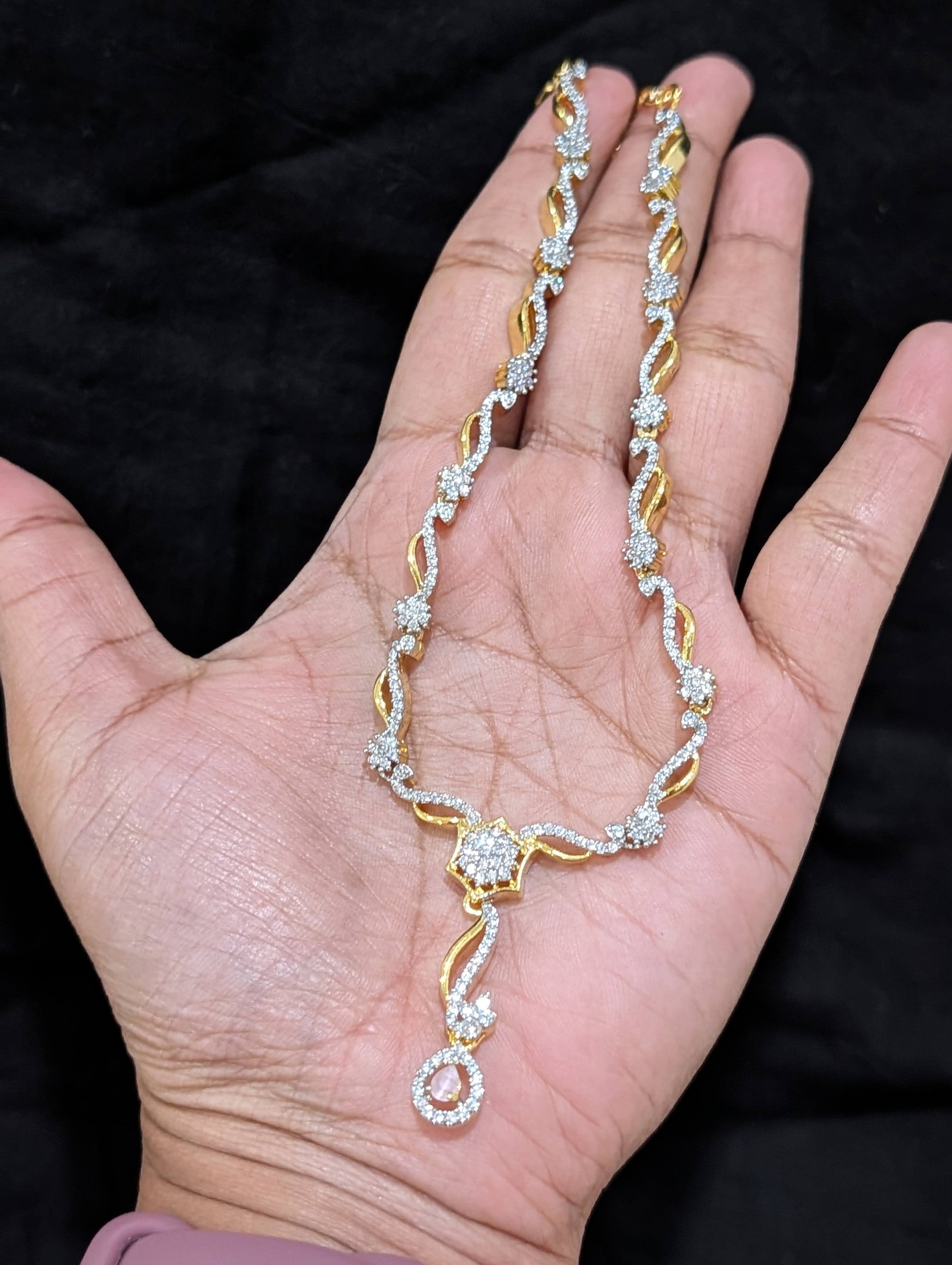 Flower CZ Choker Necklace set - Simpliful