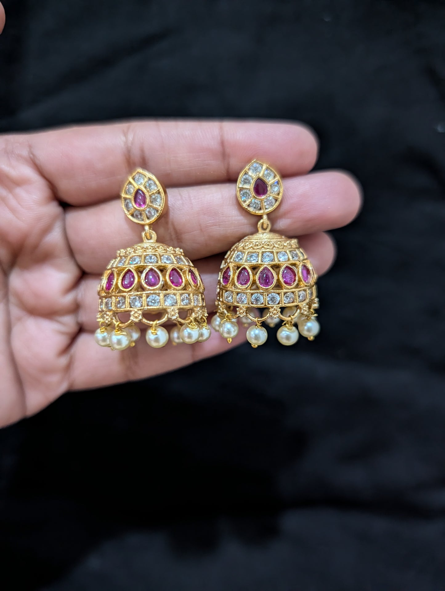 Hasli Choker Necklace Jhumka Earrings Set - Simpliful