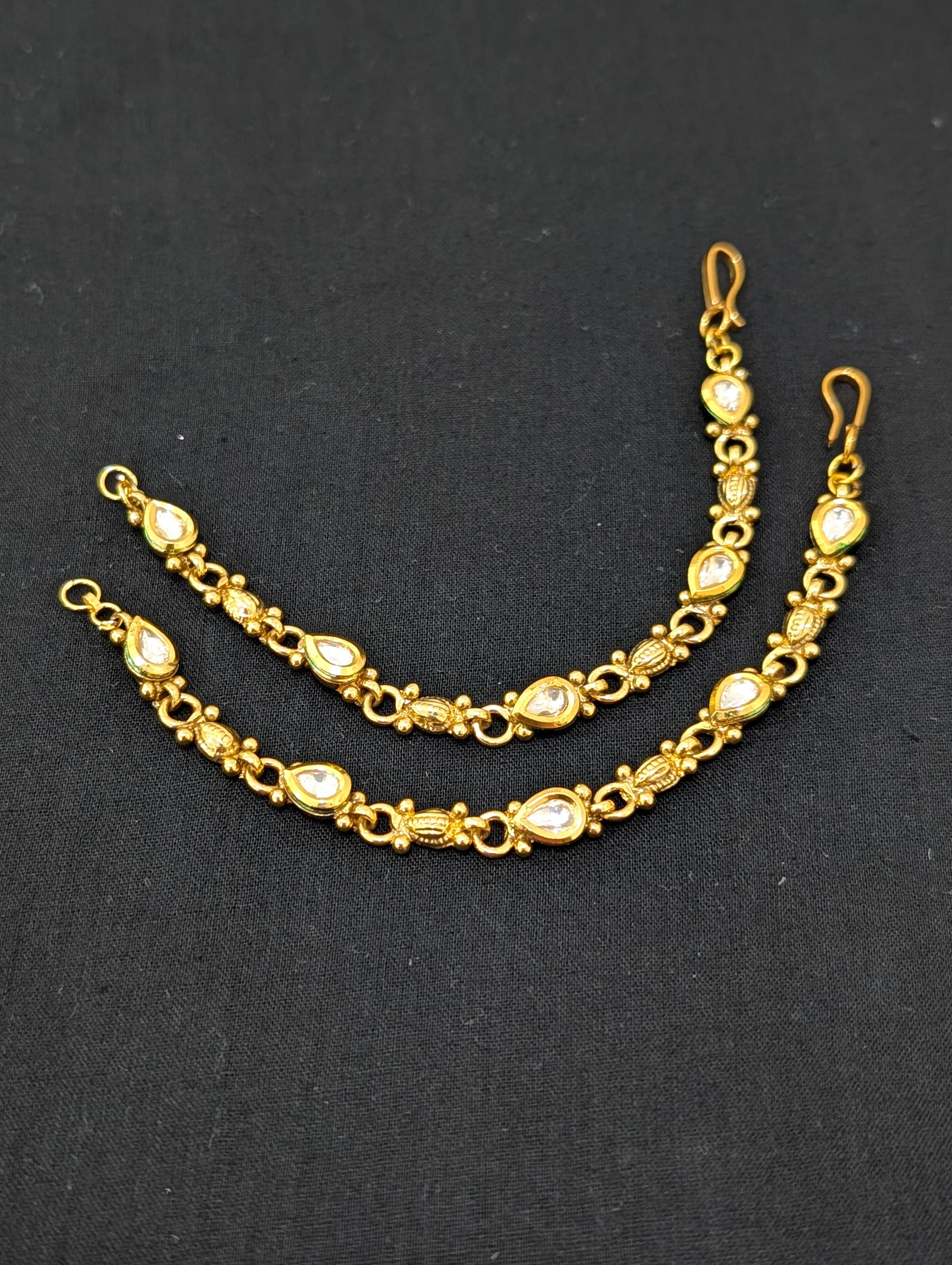 Teardrop Kundan Kaan chain - Simpliful